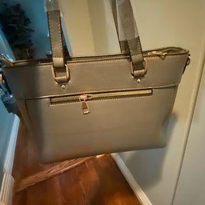 Gray brand new vegan leather medium size bag